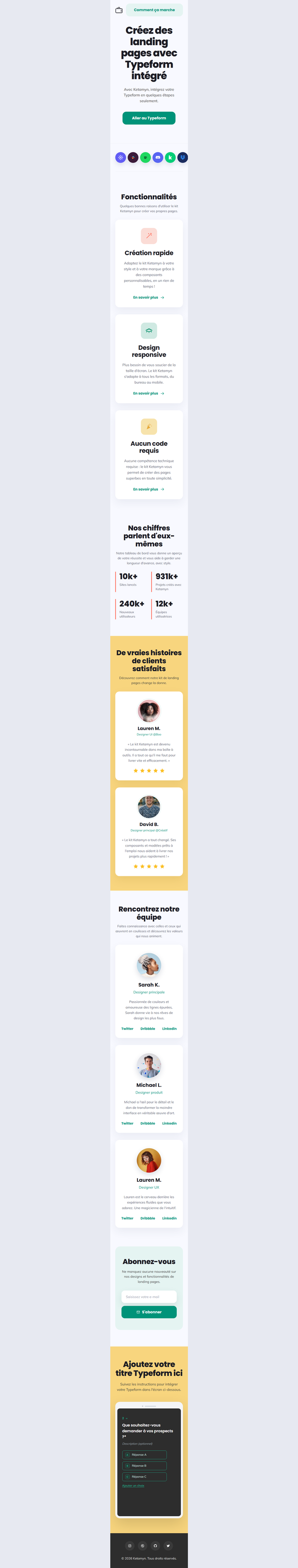 Landing Page with Typeform - Mobile