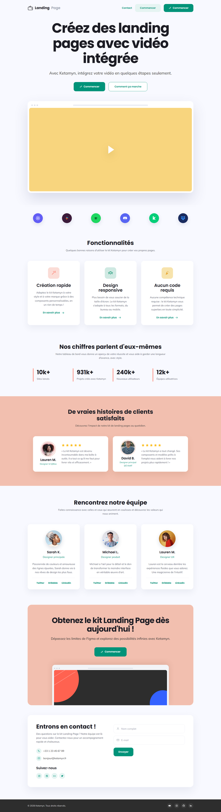 Landing Page with Video - Desktop