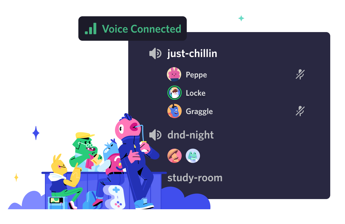 Salon vocal avec des amis connectés