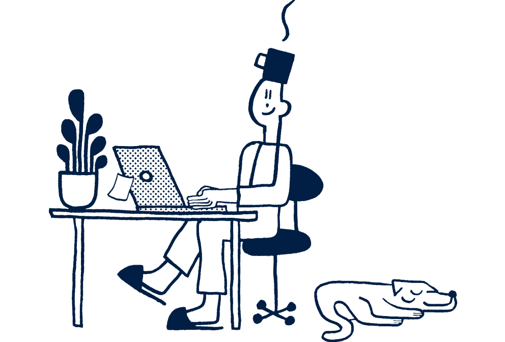 Illustration : une personne en télétravail