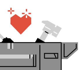 Illustration d'une boîte à outils et d'un cœur